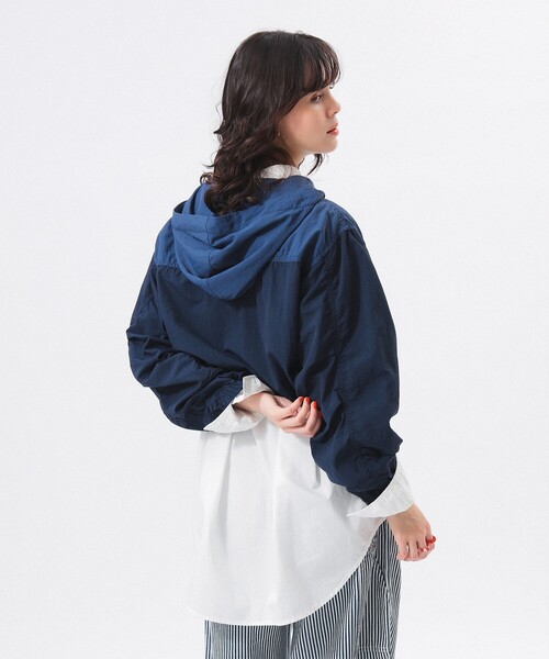 お値下げ 完売品 レリューム アノラックブルゾン フリーサイズ ネイビー 美品 BEAMS BOY ブルゾン アウター 2トーン アノラック レディース