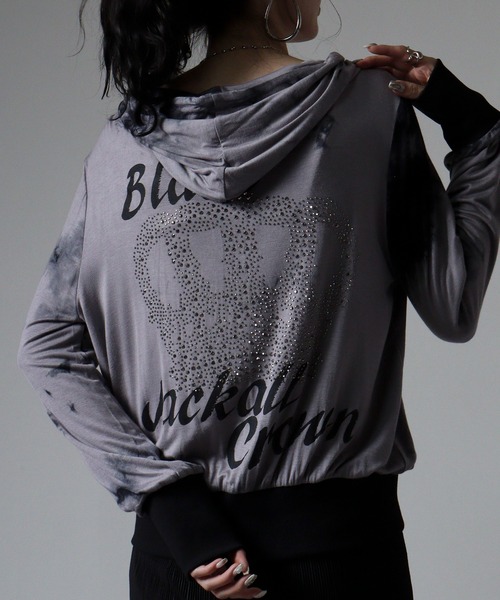 BLACK JACKALL CROWN パーカー レーヨン天竺 ロゴプリント