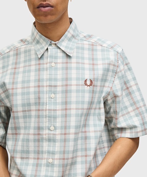 FRED PERRY シャツ Twill Tartan Short Sleeve Shirt／ツイル