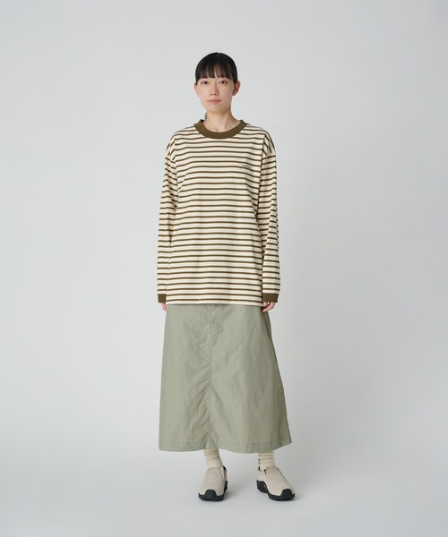 Snow Peak×TDS　スノーピーク　ガーメントダイヘビーウェイトTシャツ snow peak tシャツ Heavy Cotton Border Long Sleeve T-Shirt