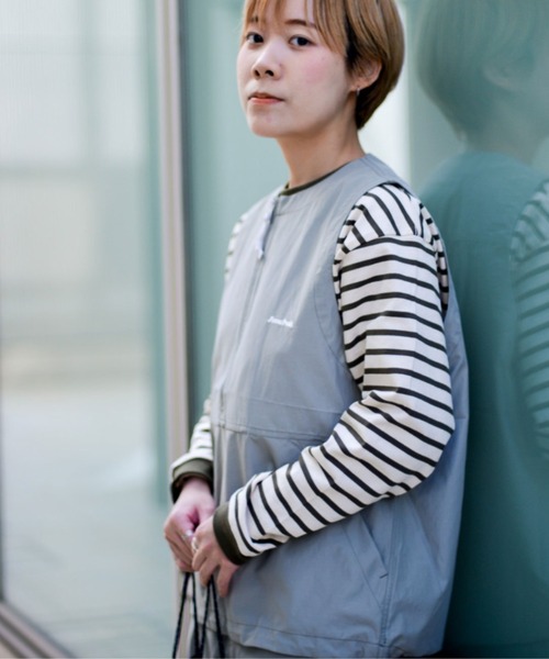snow peak tシャツ Heavy Cotton Border Long Sleeve T-Shirt