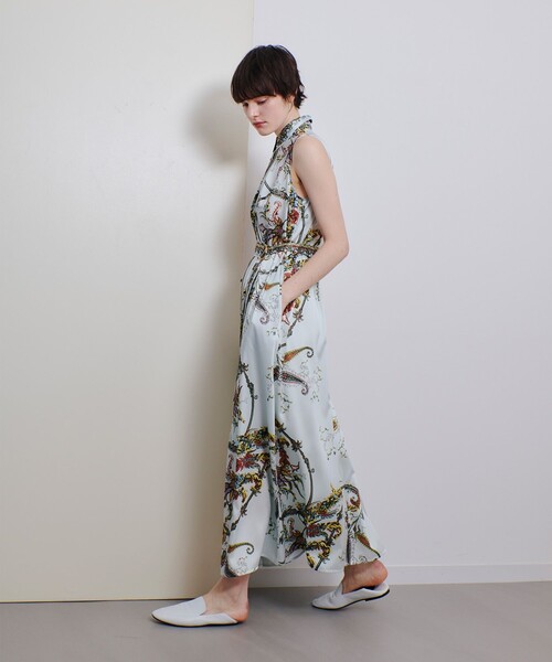 未使用品 アルアバイル RATTIスカーフプリントノースリーブワンピース 2 allureville（アルアバイル） ワンピース RATTIスカーフプリント