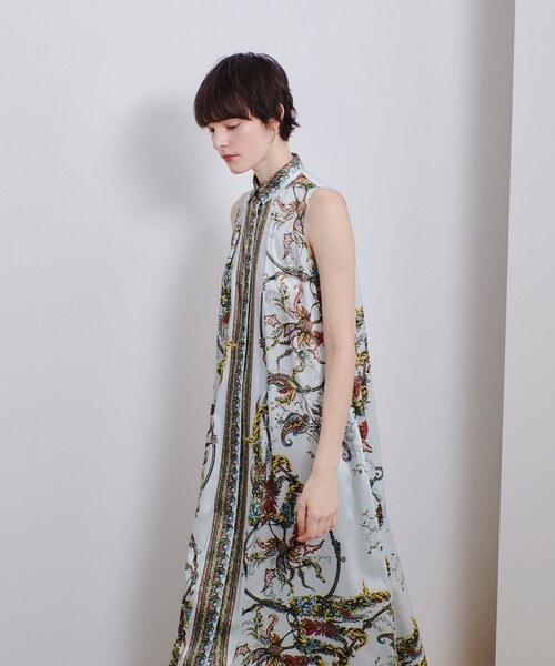 アルアバイル　RATTI花柄プリントノースリーブワンピース アルアバイルRATTI花柄プリントノースリーブワンピース
