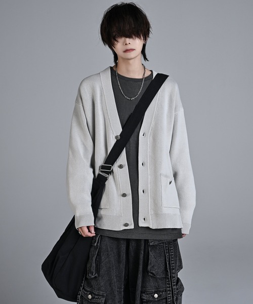 「ADRER」 ニットカーディガン MEDIUM ブラック メンズ_画像5