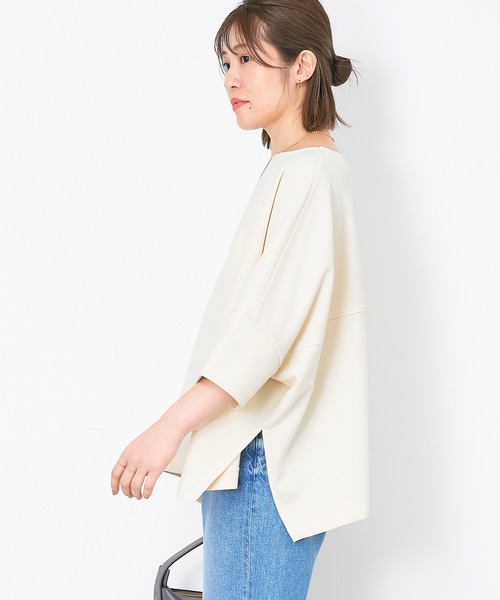 MICA&DEAL tシャツ サイドスリットボートネックプルオーバー
