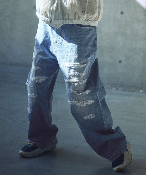 ADAM PATEK ジーンズ ADAMPATEK/destroy wide denim/デストロイ
