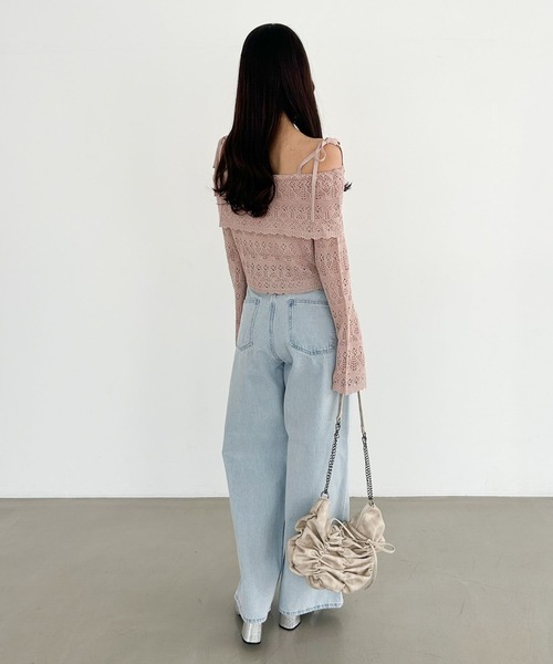 Heather ニット セーター 透かし編みレースニット 327123