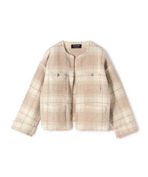 「John branigan」 ノーカラージャケット ONE SIZE オフホワイト レディース_画像5