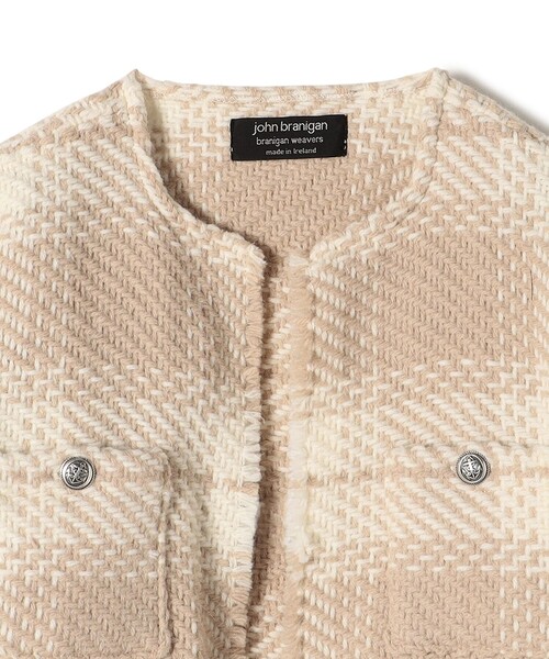 「John branigan」 ノーカラージャケット ONE SIZE オフホワイト レディース_画像6