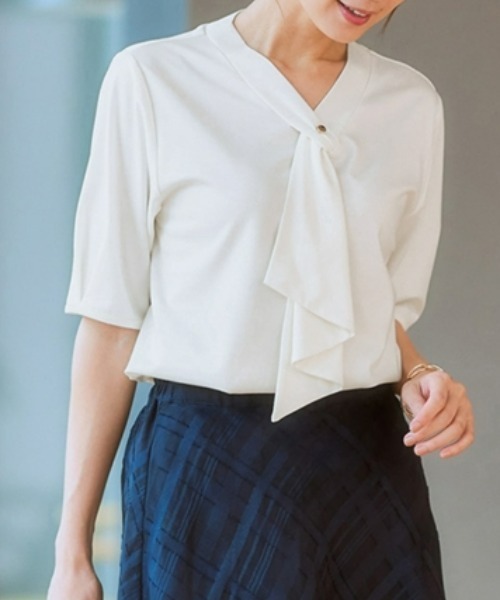 7days Life Styling tシャツ ブラウス見え シルケットポンチフリルタイ