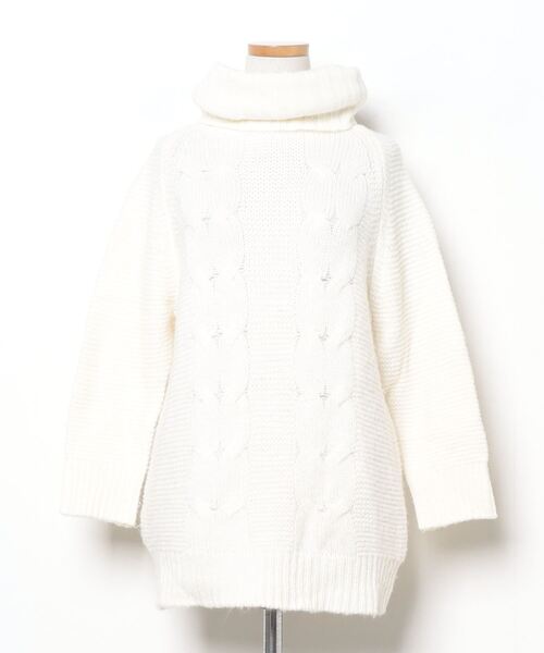 2点おまとめ CELFORDホワイト ハイネックセーター スナイデルワンピース レッド チェーンバッグ x CELFORD（セルフォード） ホワイト