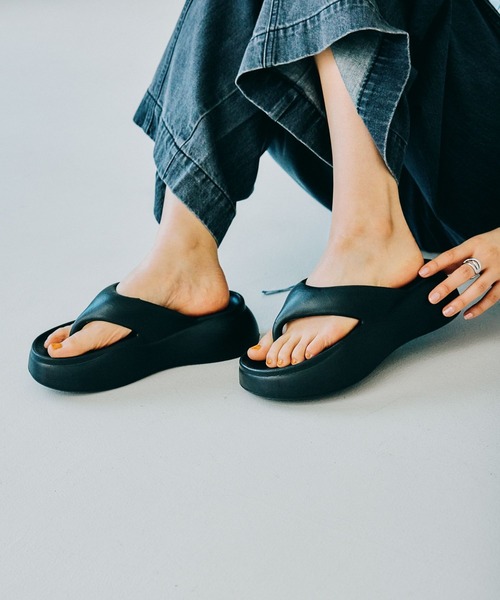 新品未使用　 SLIPPER 黒 EVAトングサンダル 26cm LEPSIM サンダル EVA厚底トングサンダル 327881 レディース