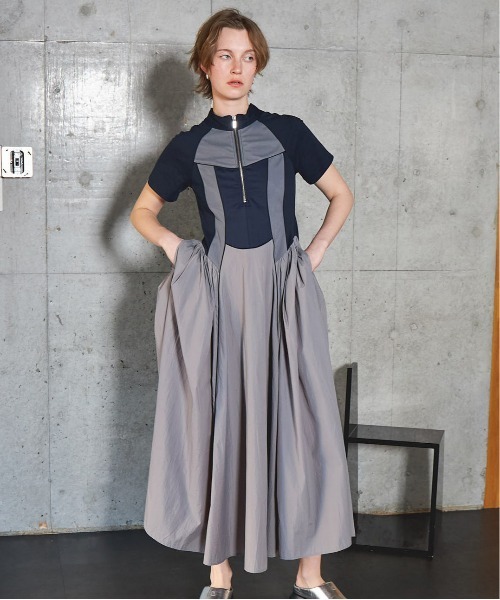 ワンピース Zip Up Volume Dress/ジップアップボリュームワンピース「MAISON SPECIAL/メゾンスペシャル」の画像