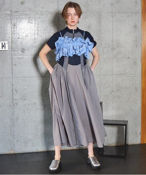 ワンピース Zip Up Volume Dress/ジップアップボリュームワンピース「MAISON SPECIAL/メゾンスペシャル」の画像
