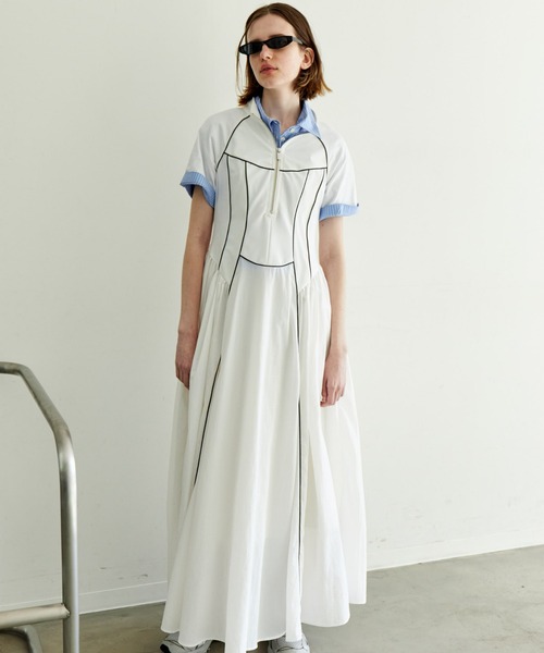 ワンピース Zip Up Volume Dress/ジップアップボリュームワンピース「MAISON SPECIAL/メゾンスペシャル」の画像