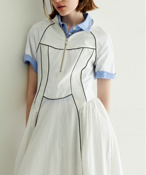 ワンピース Zip Up Volume Dress/ジップアップボリュームワンピース「MAISON SPECIAL/メゾンスペシャル」の画像