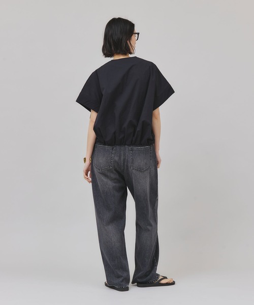 カレンソロジー　Curensology シアーフライスボクシーTシャツ　ブラック Curensology ブラウス シャツ Curensology(カレンソロジー