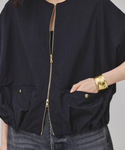 Curenastology タスランジップブラウス　ホワイト Curensology｜タスランジップブラウス | Rakuten Fashion(楽天