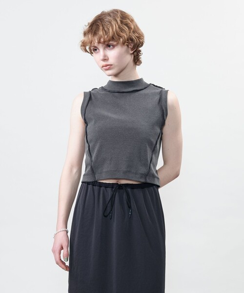 tシャツ 「ASTRAET」コットン ハイネック ノースリーブカットソー レディース ASTRAET tシャツ 「ASTRAET」コットン ハイネック ノースリーブ