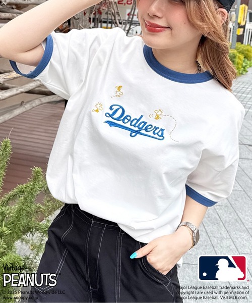 tシャツ MLB×PEANUTSコラボ SMACK リンガーTEE レディース メンズ