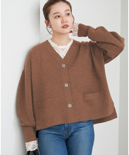 IENA（イエナ） ニットカーディガン FREE ブラウン レディース