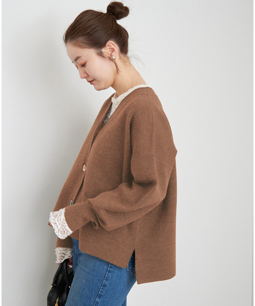 IENA（イエナ） ニットカーディガン FREE ブラウン レディース