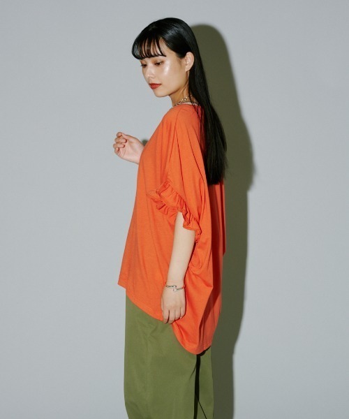 terrace tシャツ フリルルーズカットプルオーバー レディース