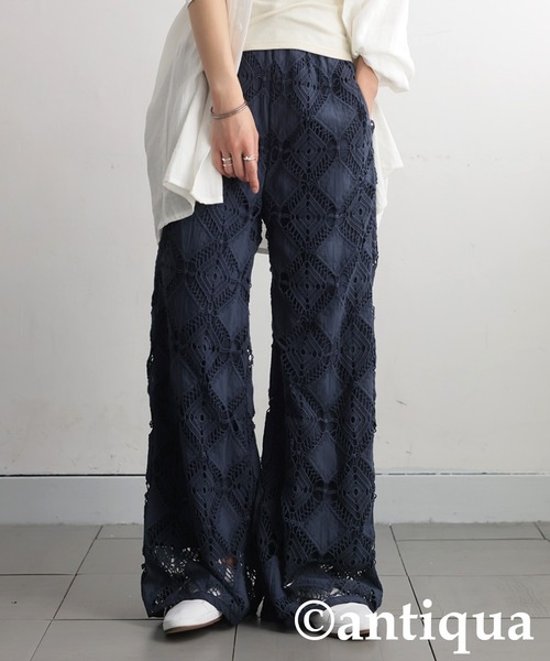 黒薔薇mira  antiqua パンツ レースタックパンツ レディース : ZOZOTOWN