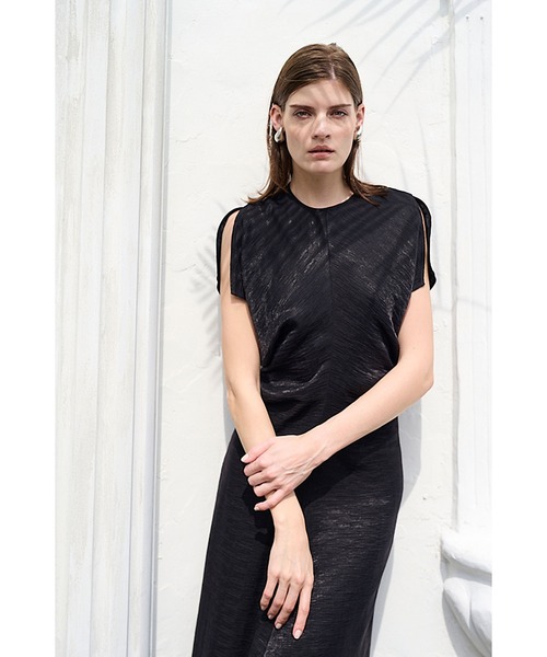 Estella.K ワンピース Dion Pleated Dress ワッシャープリーツドルマン