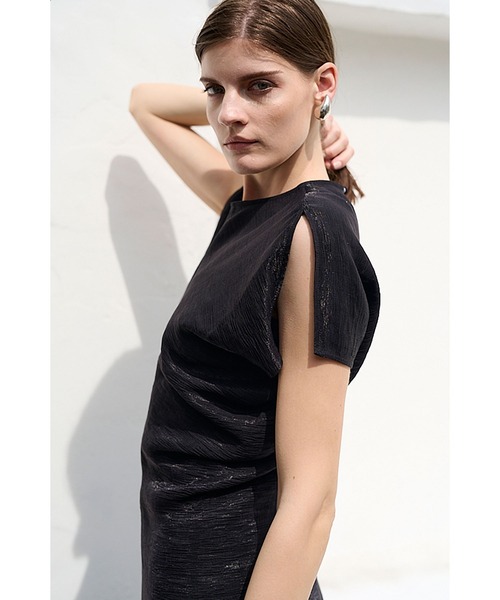 Estella.K ワンピース Dion Pleated Dress ワッシャープリーツドルマン