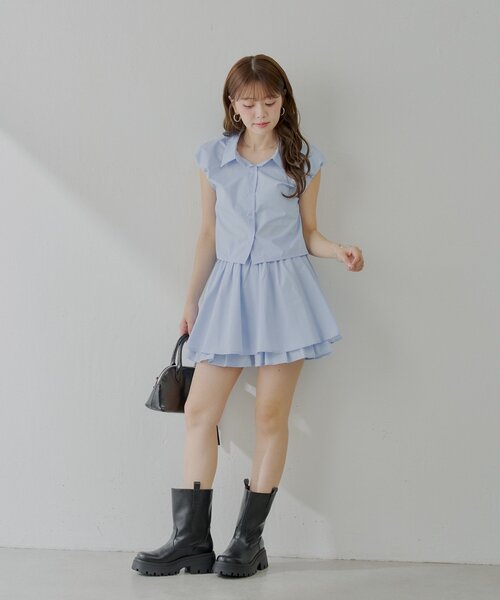 chicoコンビワンピース カットコンビギャザーワンピース(38 PURPLE): ワンピース｜PMbox