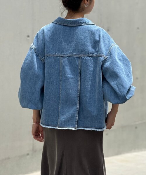 【BEARDSLEY】パフ袖デニムジャケット ビアズリー beardsley レディース デニムジャケット Gジャン 袖