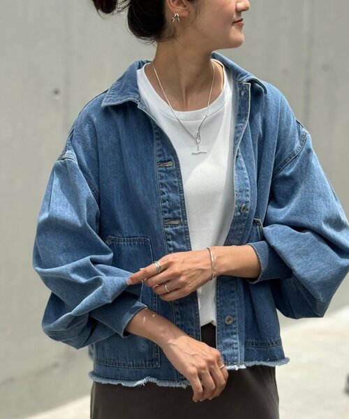 【BEARDSLEY ビアズリー】　デニムジャケット　袖パフ　Gジャン ビアズリー BEARDSLEY 袖パフGジャン （indigo） - ファッション