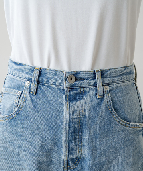 Whim Gazette デニムパンツ レディース 日本製 ワイド サイズ38 Whim Gazette(ウィム ガゼット)のデニムタックパンツ通販