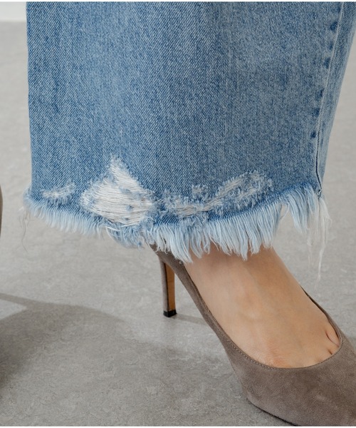 Whim Gazette デニムパンツ レディース 日本製 ワイド サイズ38 Whim Gazette(ウィム ガゼット)のデニムタックパンツ通販