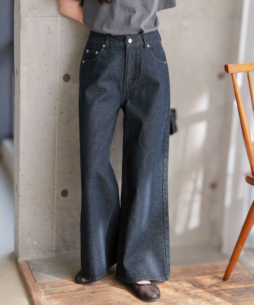 ワイドパンツ ジーンズ デニム デニムパンツ 「 低身長向けサイズ 