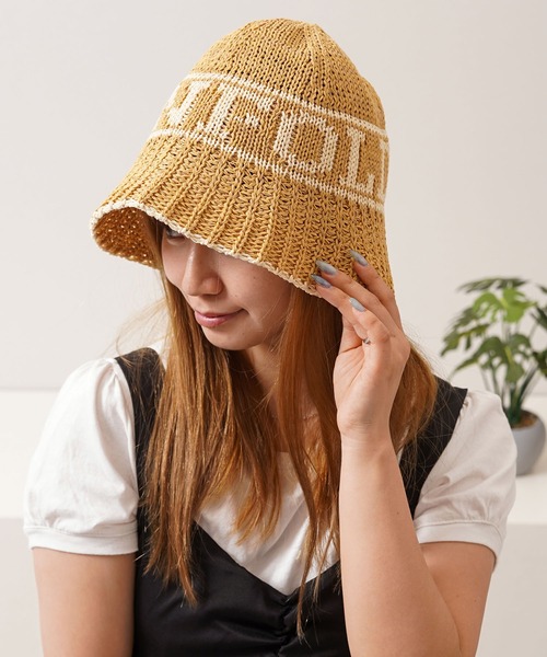 帽子 ハット ロゴ編み クロシェハット / Logo Knit Crochet Hat メンズ
