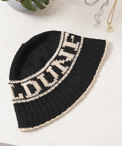 帽子 ハット ロゴ編み クロシェハット / Logo Knit Crochet Hat メンズ