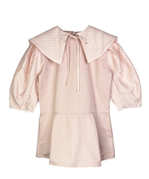 ブラウス シャツ quilting puffsleeve tops レディース