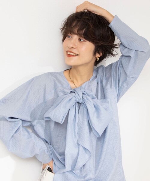 「Rie Miller」 長袖チュニック 38 サックスブルー レディース