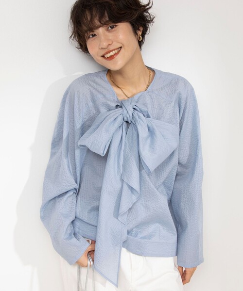 「Rie Miller」 長袖チュニック 38 サックスブルー レディース