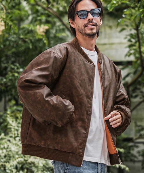 CAMBIO（カンビオ） ma1 ma-1 mj10940-Vintage Like Synthetic Leather