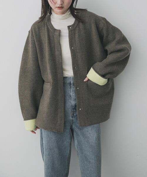 SENSE OF PLACE by URBAN RESEARCH コート アウター バイカラーニット