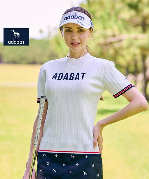 ニット セーター 「ADABAT NAVY」フロントロゴワイドリブモックニット レディース