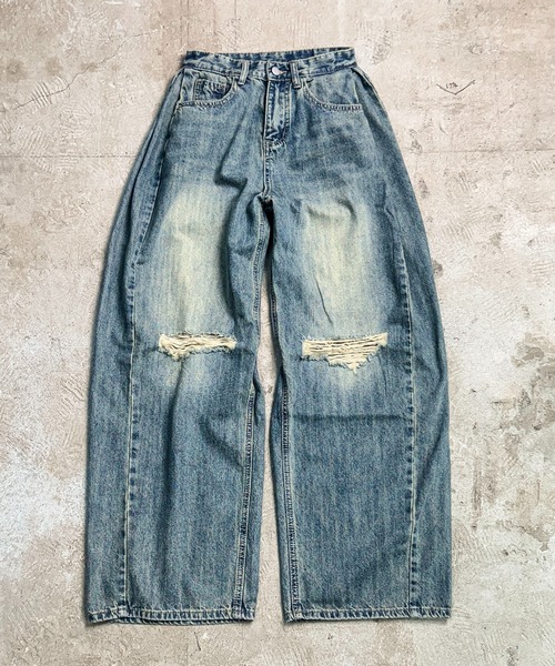 MAISON SELECT ジーンズ デニム デニムパンツ 7D36 クラッシュ