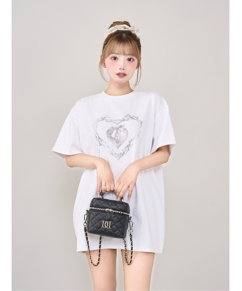 ダーリッチ　ハートモチーフロングTシャツ　darich Darich tシャツ ハートキーフェードビッグTシャツ レディース