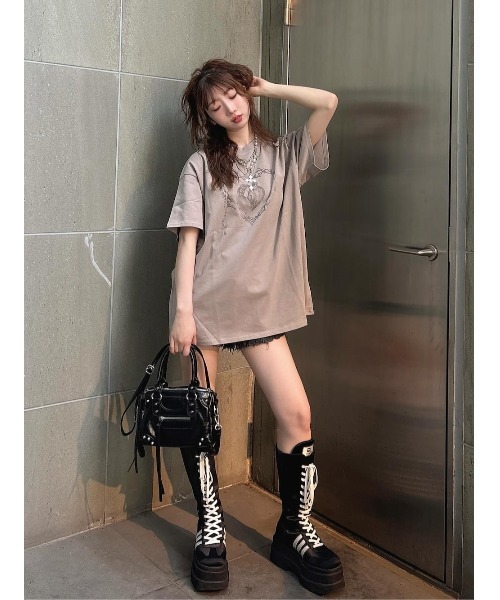 ダーリッチ ハートモチーフロングTシャツ Darich - 【新品】ダーリッチ ハートモチーフロングTシャツ
