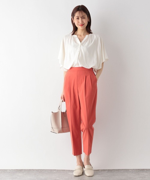 「GLOBAL WORK」 半袖ブラウス LARGE オフホワイト レディース