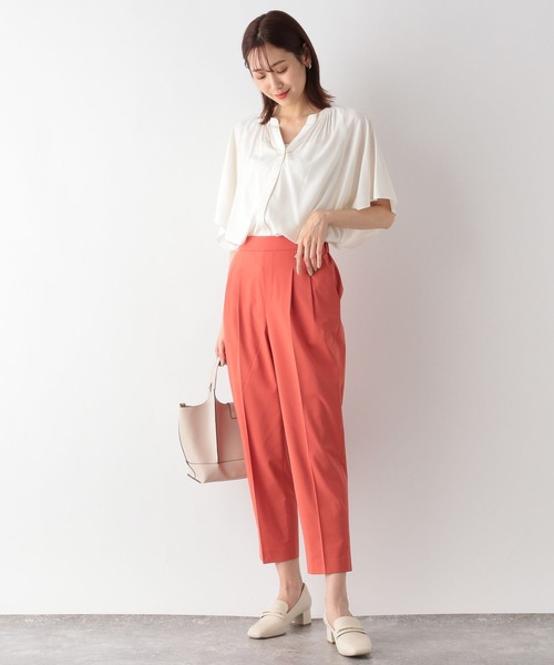 「GLOBAL WORK」 半袖ブラウス LARGE オフホワイト レディース