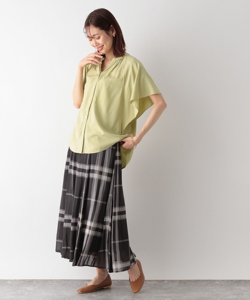 「GLOBAL WORK」 半袖ブラウス LARGE オフホワイト レディース